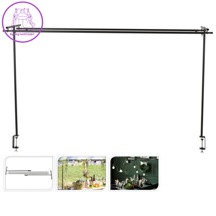 Stolní konzola se svorkami určená k výzdobě - černá barva Stolní konzola se svorkami určená k výzdobě - černá barva