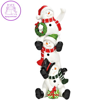 Soška tří sněhuláků 9x8x26 cm