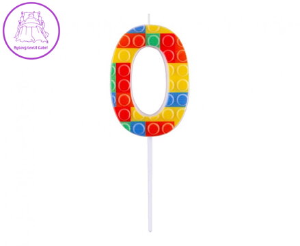 Dortová svíčka - číslice "0" Bloky 10,5 cm