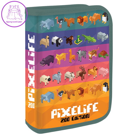 Penál plný - 1 patro, 31 kusů JUNIOR S8 - Pixelife Zoo Edition