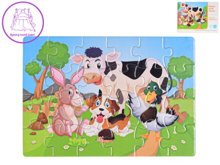 Puzzle dětské 25x17,5cm zvířátka 24dílků v krabičce