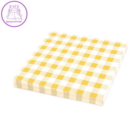 Ubrousky1-vrstvé 33 x 33 cm karo žluté 100 ks