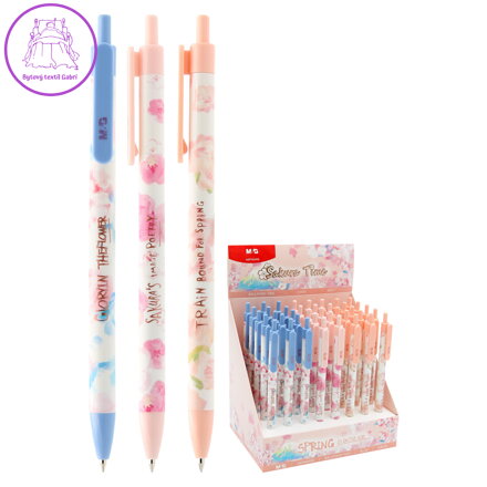 Pero kuličkové M&G Sakura time, hrot 0,5 mm, modrá náplň (3 designy)