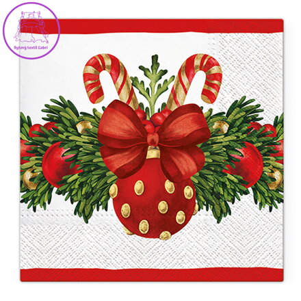 Ubrousky TaT 33x33cm Red Christmas Bauble Ubrousky TaT 33x33cm Red Christmas Bauble