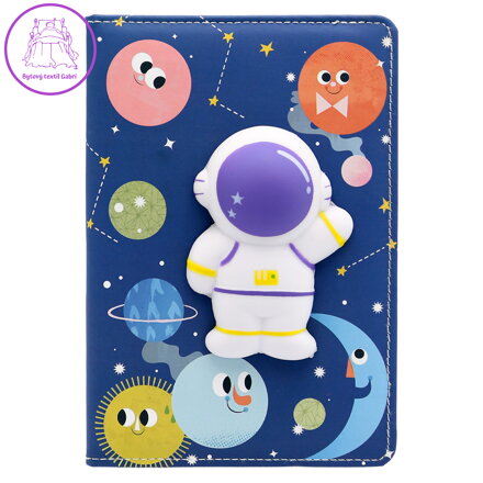 Dětský zápisník A5, 80 listů, měkké PU desky - Space