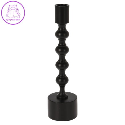 Svícen kovový ve černé barvě 23 cm