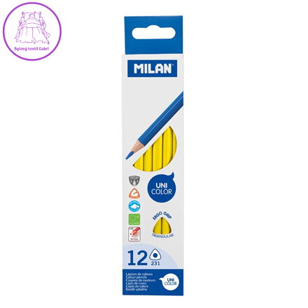 Pastelky MILAN Ergo Grip trojhranné, Tropical Yellow
