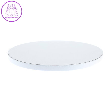 Pevný kulatý bílý dortový podnos 30 cm, o tloušťce 1,2 cm