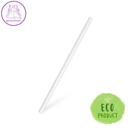 Slámky papírové JUMBO bílé 20 cm, 20 ks