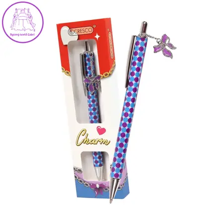 Pero kuličkové CHARM Bow - modrá náplň