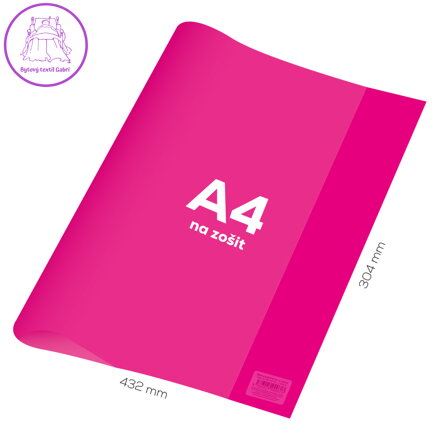 Obal na notebook A4 PVC 432x304 mm Neon Color - průhledný/růžový