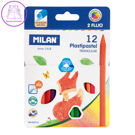Pastelky MILAN trojhranné 10 ks + 2x Fluo
