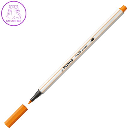 Fix se štětcovým hrotem pro různé šířky čar STABILO Pen 68 Brush, oranžový