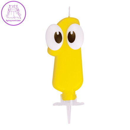 Číslová sviečka so stojančekom "1", 80 mm, 1ks