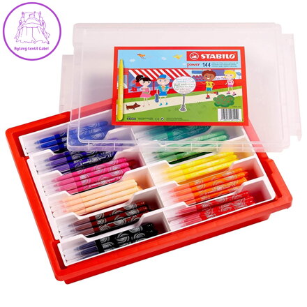 Vláknový fix STABILO power 144 ks box - 12 různých barev