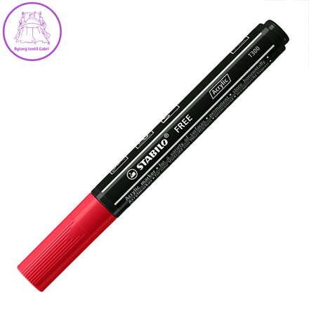 Akrylový popisovač STABILO FREE Acrylic T300 Kulatý hrot 2-3 mm - karmínový