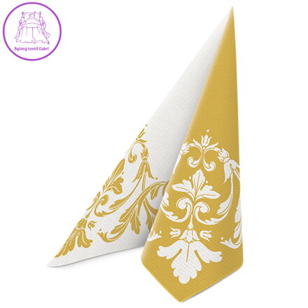 Ubrousky PAW AIRLAID 40x40 cm - Reverse Motif gold-white