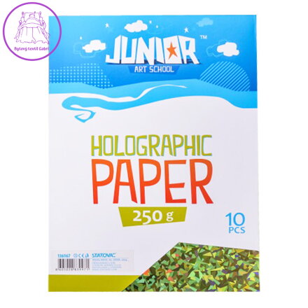 Dekorační papír A4 10 ks zelený holografický 250 g