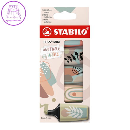 Rozjasňovač - STABILO BOSS MINI Naturevibes - sada 5 ks - 5 různých barev