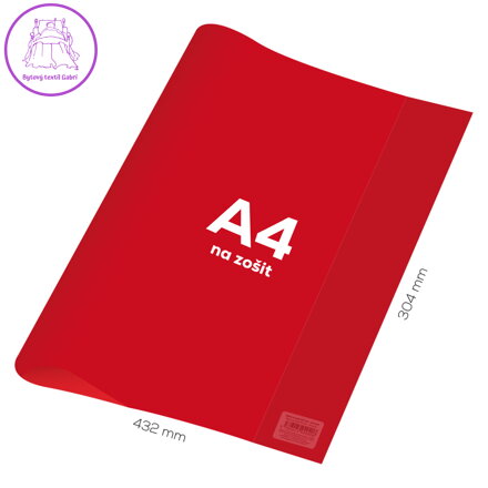 Obal na notebook A4 PVC 432x304 mm - průhledný/červený
