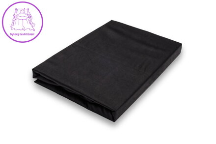 Napínací saténové prostěradlo černé
