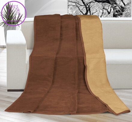 Deka Kira PLUS jednolůžko 150x200cm čokoládová/oříšková