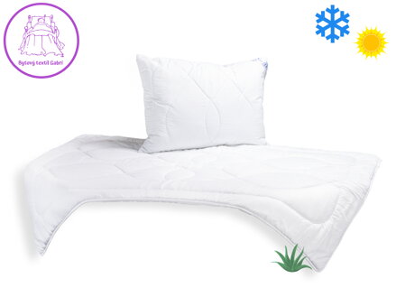 SET Přikrývka Aloe Vera 140x200cm celoroční 850g + Polštář UNICO AloeVera 70x90cm 900g
