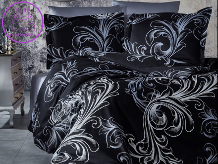 Saténový povlak na polštář 30x40cm Atlantis black