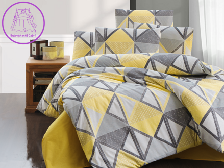 Povlečení francouzské bavlna 200x200,70x90 Mystery yellow