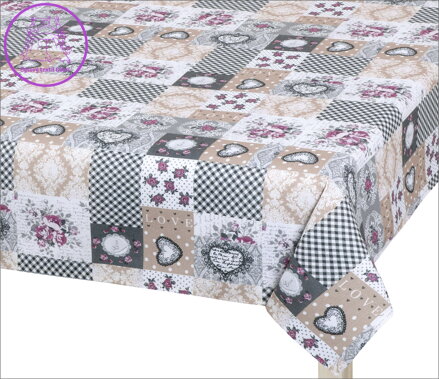 Ubrus patchwork love