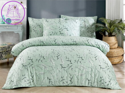 Povlečení Satén 140x200, 70x90cm Nessie green