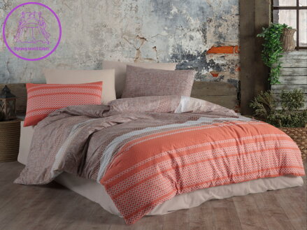 Prodloužené povlečení bavlna 140x220, 70x90cm Tibora salmon