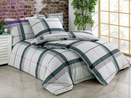 Prodloužené povlečení bavlna 140x220, 70x90cm Tailor grey