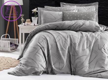 Francouzské povlečení Satén 220x200, 70x90cm Rovena grey