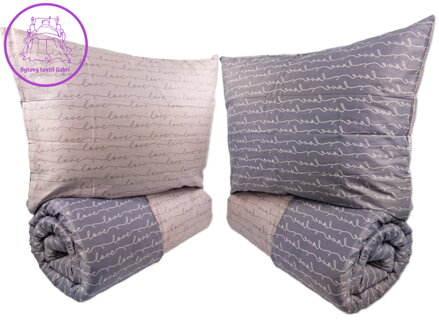 Francouzské povlečení Satén 220x200, 70x90cm Love