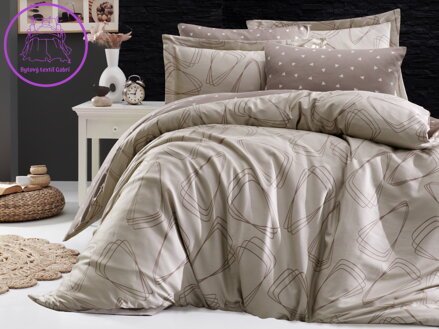 Prodloužené povlečení Satén 140x220, 70x90cm Rovena mocca