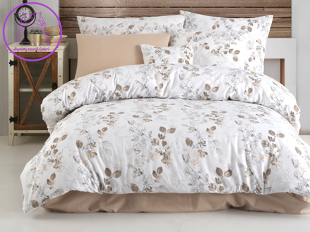 Flanelové francouzské povlečení 240x200, 70x90 Adalia natur
