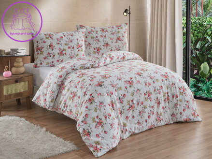 Prodloužené povlečení bavlna 140x220, 70x90cm Rosario red