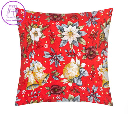 Vánoční povlak na polštářek 40x40 cm hvězda červená