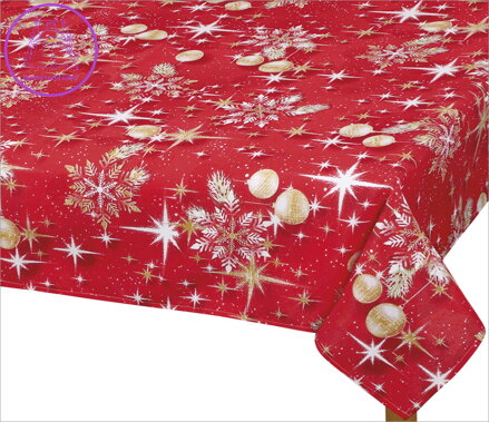 Vánoční ubrus koule zlaté