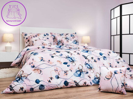 Povlečení krep Bloom elegance pudrová 140x200, 70x90 cm