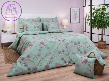 Povlečení krep Klaudie zelená 140x200, 70x90 cm