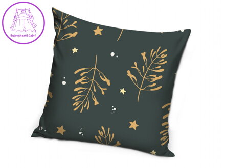 Vánoční povlak Šedé kouzlo jmelí 40x40 cm