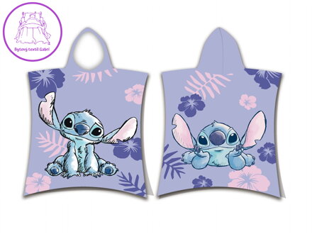 Jerry Fabrics Plážová osuška pončo Lilo a Stitch 50x115 cm