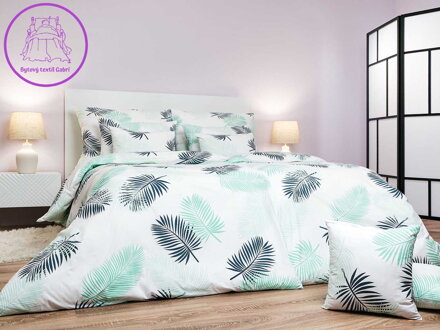 Povlečení bavlna Peříčka mentolová 140x200, 70x90 cm II.jakost