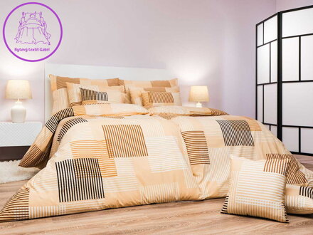 Povlečení bavlna Patrik béžový 140x200, 70x90 cm II.jakost