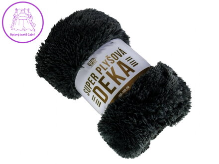 Deka s dlouhým vlasem Černá 150x200 cm