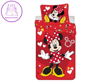 Jerry Fabrics Povlečení Minnie Red heart 140x200, 70x90 cm