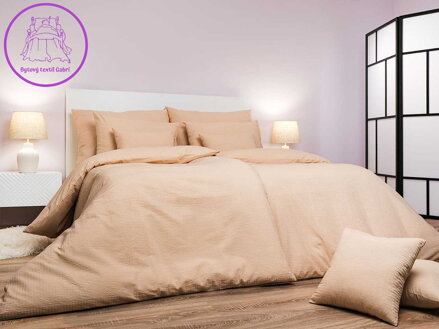 Povlečení krep Béžový UNI 220x200, 2x70x90 cm II.jakost