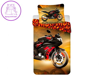 Jerry Fabrics Povlečení fototisk Motorka Red 140x200, 70x90 cm